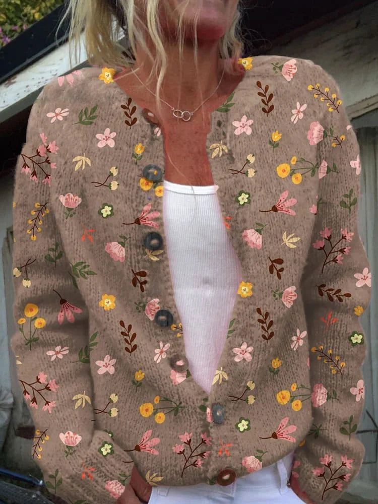 Talia™ - Cardigan med blommigt tryck